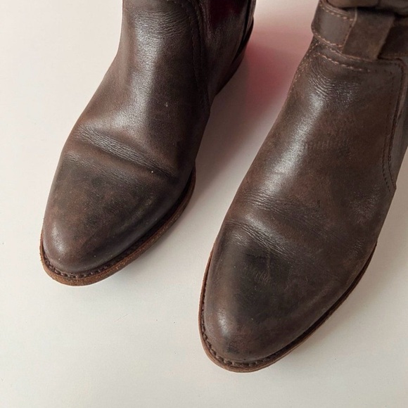 Frye Durado Lug Leather Knee High Tall Riding Boots Dark Brown Shoes Size 7 - Picture 4 of 9